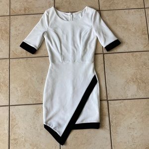 White napkin skirt dress